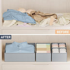 DIMJ Drawer Organizer Clothes Storage - 24 Pack Baby Dresser Organizer for Nursery, Small Fabric Closet Drawer Organizer Bins