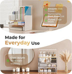 Makeup Organizer Countertop with Drawers & Lid, Skincare Organizer for Vanity, Large Cosmetic Organizer & Display Cases and S