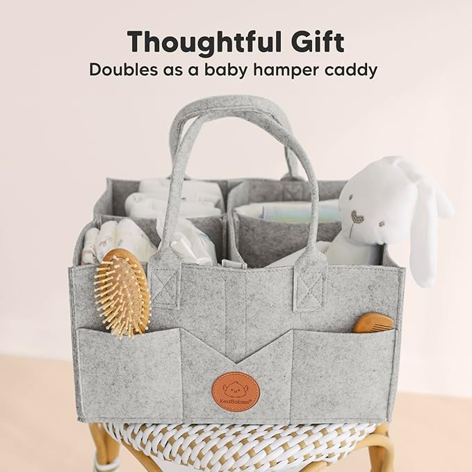 KeaBabies Baby Diaper Caddy Organizer with Handle - Portable Baby Car Organizers and Storage for Nursery, Changing Table, Lar