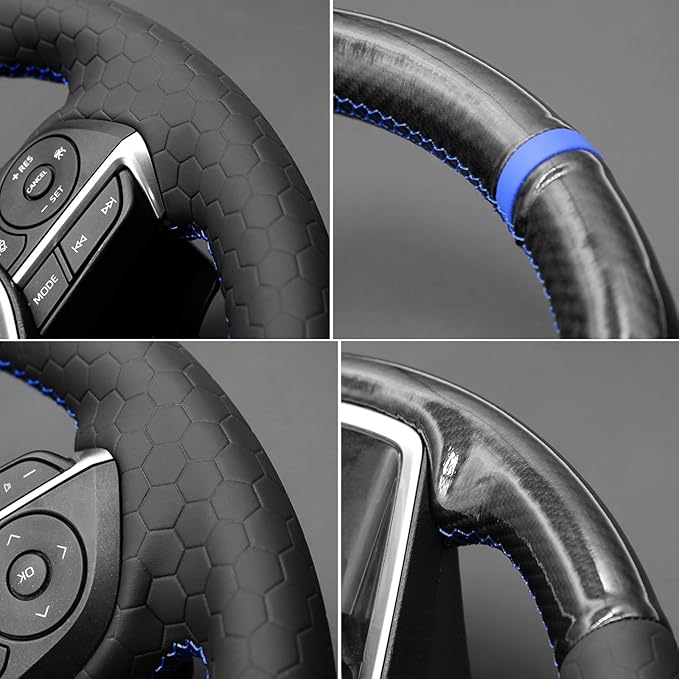 MEWANT Breathable Hand Sewn Car Steering Wheel Cover for Toyota Camry 2018-2019 / Toyota Avalon 2019 / Toyota Corolla 2019-2020 / Toyota RAV4 2019 Steering Wheel Accessories