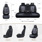 Coverado Seat Covers, Car Seat Covers Full Set, Leather Seat Covers for Cars, Car Seat Protector, Black Car Seat Covers Front