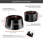 HIT PRODUCTS TableCoaster - Original Anti-Spill Table and Desk Cup Holder, Jet Black - RV and Boat Drink Holder, A Tip-Proof 