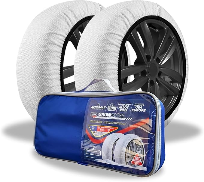 KNK Boutique Automotive Snow Socks for Tires - Eco Series for Efficient Grip Alternative for Tire Snow Chain - Snow Traction 