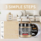 8.5oz Leather Recoloring Balm with 100ml Mink Oil,Beige Leather Repair kit for Furniture and Car Interior,Leather Couch Scrat