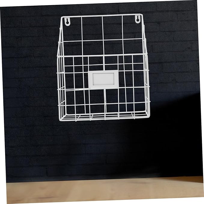 Cabilock Versatile Wall Magazine Rack Metal Wire Basket Magazine Holder Wall-mounted Bookshelf Iron Book Organizer Mail Organ