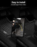 3W Floor Mats with Carpets for Mercedez Benz C-Class 2015-2021(for Sedan Only,Not fit Coupe and Cabriolet), TPE Floor Liner Thickened Carpet for Benz C Class C300/C400/C350e/C43 AMG/C63 AMG/C63 AMG S