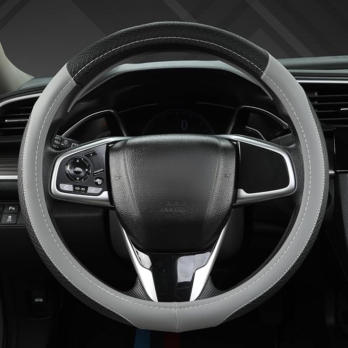 West Llama Customized Auto Car Steering Wheel Cover for Honda Accord Civic CR-V HR-V Pilot Fit Passport Odyssey 14.5-15inch(B