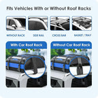 Car Rooftop Cargo Carrier Bag 20 Cubic Feet, 100% Waterproof Heavy Duty Car Roof Bag for All Vehicle with/Without Racks - Anti-Slip Mat, 6 Door Hooks, Storage Bags, 5CM Straps(Blue)