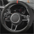 Suede Steering Wheel Cover with Upgraded Silicone Inner Ring, Anti Heat, Breathable, Anti-Slip, Leather Universal 14.5 to 15 