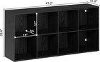 IROCNK Bookshelf, 8-Cube Storage Cube Shelf Organizer, Extra Thick Frame Horizontally & Vertically Reversible Bookcase with O