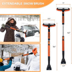 KeFanta Snow Removal Brush and Ice Scrapers for Car Windshield, 3 in 1 Heavy Duty 42'' Extendable Broom for SUV and Truck Window, Automotive Winter Accessories