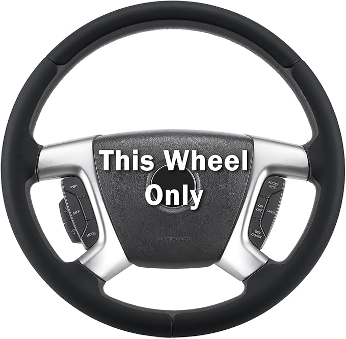 Steering Wheel Cover for Chevy Silverado 1500 GMC Sierra 1500 2007-2013/2500 3500 Chevrolet Tahoe Suburban Yukon (Yukon XL) 2007-2014/ Traverse 2009-2017/ GMC Sierra 2500HD 3500HD 2008-2014