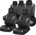 FLORICH Seat Covers, Car Seat Covers Full Set, Waterproof Leather Car Seat Protector, Front and Rear Seat Covers for Cars, Au