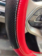 Fashion Cat Ear Leather Steering Wheel Cover Women Girl 15"(38cm) Universal Fit Auto D Shaped Leather Steering Wheel Covers (
