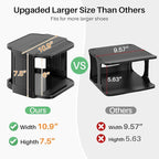 Kitstorack 10 Tiers Stackable Shoe Rack for Closet and Front Door Entrance - Free Standing Plastic Stand, Narrow Tall Vertica