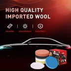 7" Buffing Polishing Pads, 6Pcs 7 Inch 170mm for 6.7 Inch Backing Plate, Compound Buffing Sponge Pads and Woolen Pads Cutting Polishing Pad Kit for Car Buffer Polisher (Honeycomb Structure)