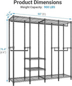 VIPEK V40C Medium Covered Clothes Rack, Freestanding Clothing Rack with Black Oxford Fabric Cover for Hanging Clothes, Adjust