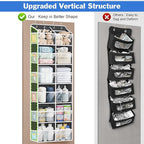Univivi Over The Door Organizer, 6 Tiers Behind Door Storage with Clear Deep Pockets Hanging Organizer for Closet, Bedroom, N
