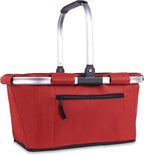 Picnic Basket, SIYUAN Shopping Basket with Handle 22L Collapsible Grocery Basket Portable Folding Bag for Marketing Picnic, R