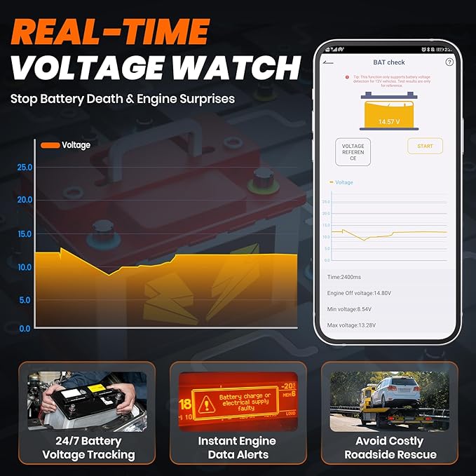 (Upgraded AD310) ANCEL AD310BT OBD2 Scanner Bluetooth - Check Engine Code Reader, Escaner Automotriz with Premium App On iOS
