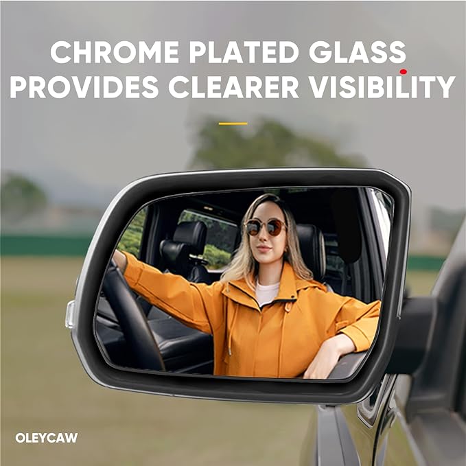 Compatible with 2024 2025 Ford Ranger Driver Side Mirror, Left Side Mirrors Replacement Glass, Power Heated