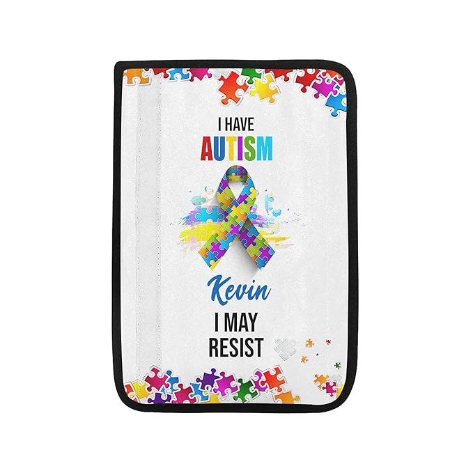 I Have Autism Seat Belt Autism Awareness Seat Belt Cover for Kid Family Special Need Autistic Medical Alert Car Cushion Cover Support Autism Gift Personalized Name 46