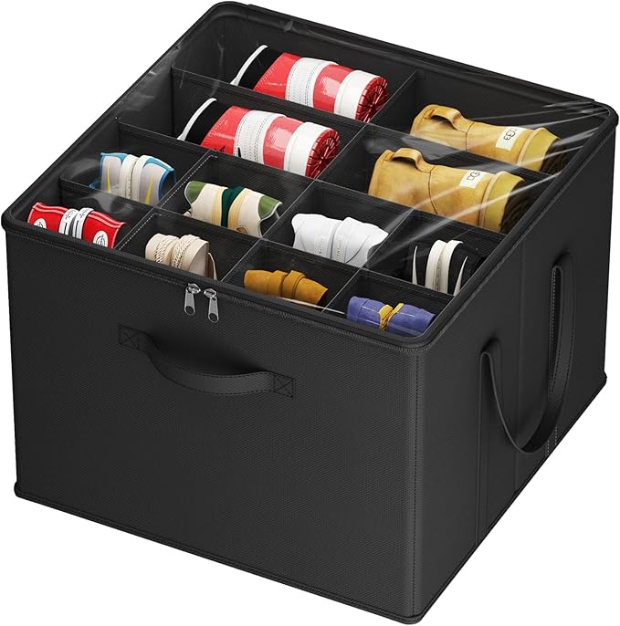 Lifewit Shoe Storage Organizer for Closet, Fabric Large Shoe Box Storage Containers with Clear Cover, Foldable Bins for Boots