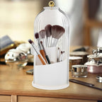 Alipis Makeup Brush Holder Organizer Lid Smooth Rotating Design for Easy Access Transparent Storage for Desktop Capacity Cosm
