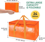 BALEINE 6-Pack Oversized Moving Bags with Reinforced Handles, Heavy-Duty Storage Tote for Clothes, Moving Supplies (Orange, 6
