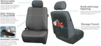 FH Group Car Seat Cover Gray Full Set Deluxe Leatherette Protector Interior Accessories Universal Fit Full Set - Airbag Compa