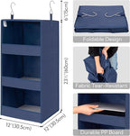 GRANNY SAYS 3-Shelf Closet Organizers and Storage, Foldable Hanging Closet Organizer, Closet Hanging Shelves with 2 Metal Hoo