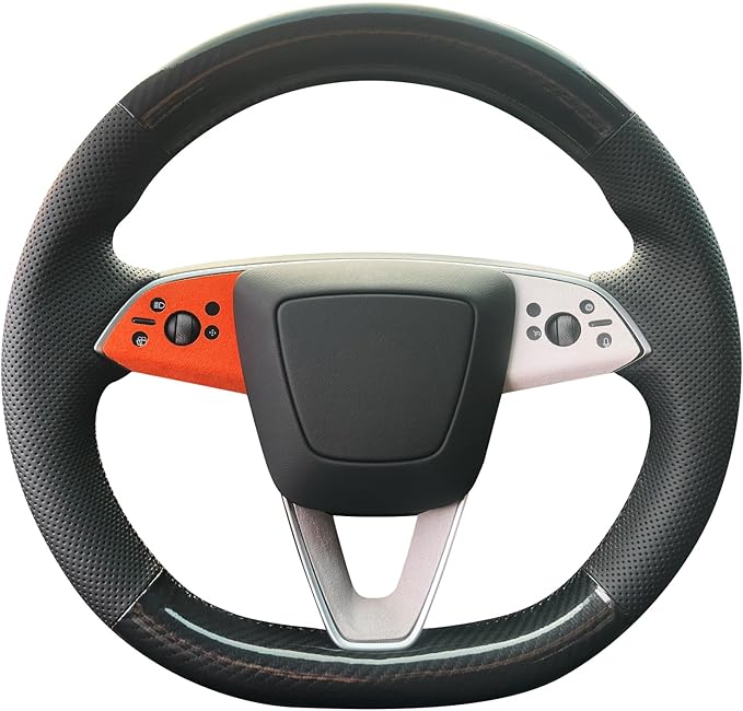 MEWANT DIY Stitching Steering Wheel Cover Wrap for Tesla Model 3 Highland 2023-2025/Model Y 2025 Highland for Tesla Model 3/Model Y Accessories(3D Style)