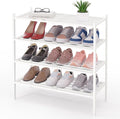 Smiry Bamboo Shoe Rack 4-Tier, Stackable Wooden Shoe Organizer for Entryway & Closet, Free Standing Wood Shoe Storage Shelf f