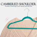 HOUSE DAY Mint Green Velvet Hangers 60 Pack, Non Slip Clothes Felt Hanger Heavy Duty for Coat, Premium Slim Space Saving Suit