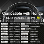 West Llama Customized Auto Car Steering Wheel Cover for Honda(Black+Gray-Standard Size)