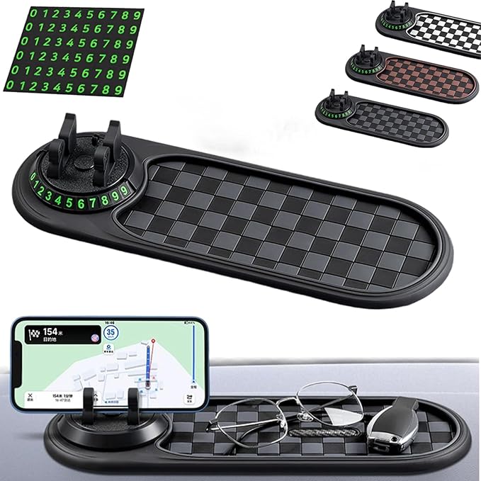 Multi-Functional Support Anti-Slip Pad, 360° Rotatable Multifunction Car Anti Slip Mat Phone Holder, Anti Slip Car Dash Grip 