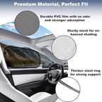XCBYT Tesla Model Y Car Window Shades for Driver | 2 PCS Cling Side Window Sun Shade for Sun Blocker, Heat Insulation | Transparent Front Window Shade for Clear Visibility
