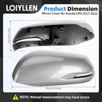 Driver Side Mirror Cover Replacement for Honda CRV 2017 2018 2019 2020 2021 2022 - Left Side Mirror Covers, Rear View Mirror Cap Accessories Grey, With Lamp