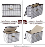 STOREONE Fabric Storage Cube Bins Foldable Organizer Container Collapsible Basket with Lids and Metal Handles, for Home, Bedr