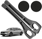 Car Seat Gap Filler Organizer Compatible with Honda Accord Accessories Seat Gap Plug Blocker with Storage Slot Non-Slip Car Cup Holder Coaster Black