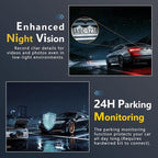 4K Dash Cam with Built-in WiFi, Front Car Camera, APP Control, Night Vision, 24H Parking Monitor, 170° Wide Angle, G-Sensor, 