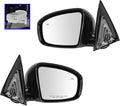 TRQ 2 Piece Driver and Passenger Side Mirror Assembly Set Electric Adjustment Heated No Memory Black Compatible with 2013-201