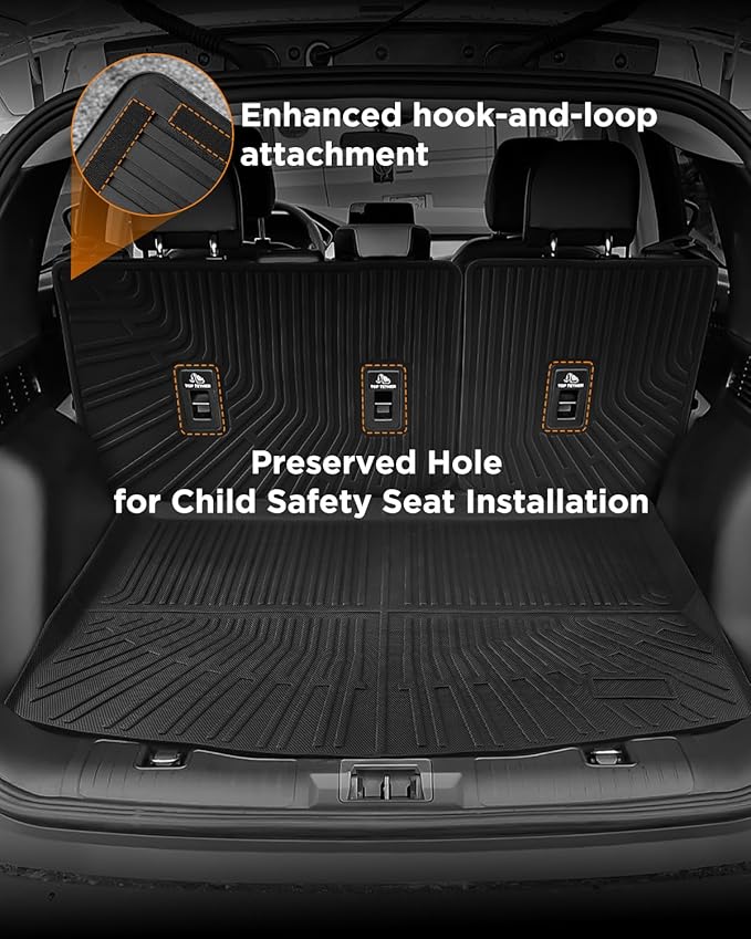 DrCarNow® Floor Mats Full Set for Ford Escape 2026 2025 2024 2023 2022 2021 2020(Not for Hybrid), Custom Fit All Weather TPE Liners with Cargo Mat & Backrest Protector for Car SUV Interior Accessories