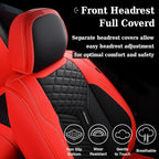 Coverado Front Seat Covers, 2 Pack Waterproof Seat Covers for Cars, Luxury Leather Seat Cushions, Front and Rear Seat Protect