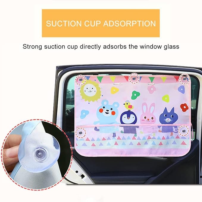 Car Sun Shade for Baby Kids Children 2 Pack Car Side Window Curtain Protector Protects from Sun Glare Heat Blocks UV Rays Glare Car Interior Sun Blocker Blind (Night)