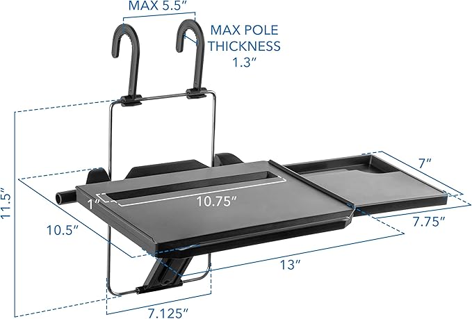 Mount-It! Car Table Tray with Adjustable Height and Tilt | Car Desk for Laptop FITS on Any Car Model and Steering Wheel | Holds Food, Drinks, Laptops, Tablets, Books and More! -