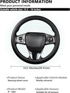 Cxtiy Genuine Leather Steering Wheel Cover, Premium Black Soft Perforated Breathable, Fits 15.5-16 Inch Wheels