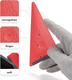 NEWISHTOOL 3 PCS Window Tint Triangle Squeegee with Silicone Edge, Different Hardness Corner Squeegee for Car Vinyl Wrap PPF Installation, Multi Edge Contour Scraper Tint Tools