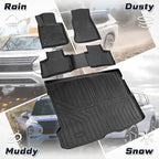 Sunsdrew Floor Mats Cargo Liner Set for 2023-2025 2026 Mercedes Benz GLC/GLC 300/GLC 350e/GLC 43 AMG (Not for Coupe), All Weather TPE Rubber Car Mats for GLC Accessories Raised Edge