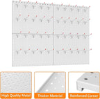 TORACK Metal Pegboard Panels and Hooks for Garage, Workbench, Shop, Shed Tool Organizer Peg Board with 1/8" & 1/4" Holes, Mod
